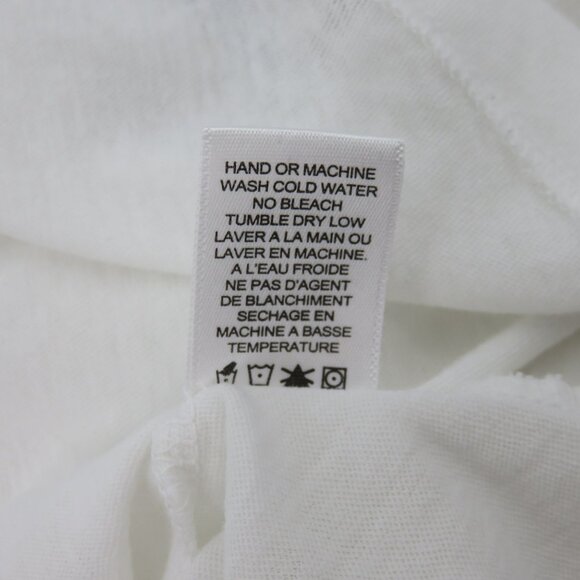 Wildfox Women Large Tourista Short Sleeve Boxy T Shirt Top White Beige Sheer - Picture 8 of 10